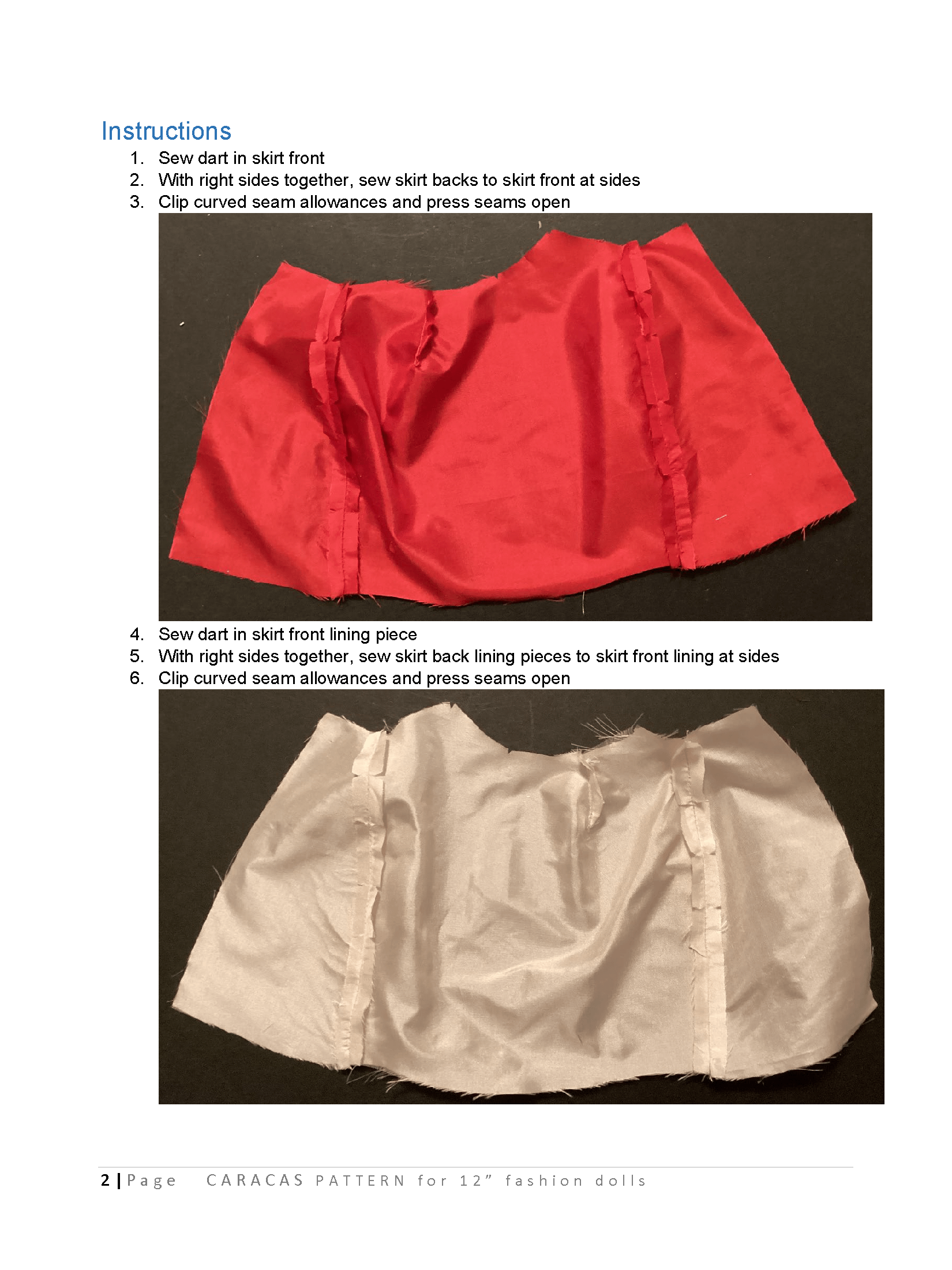 Caracas sewing pattern for 12" fashion dolls product image (3)