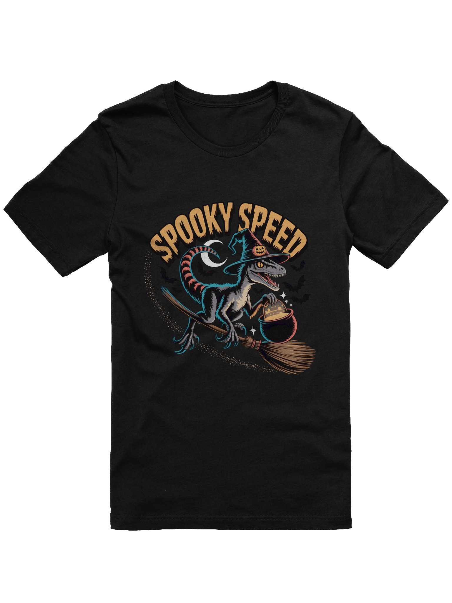 Spooky Speed Dino Witch T-Shirt product image (1)