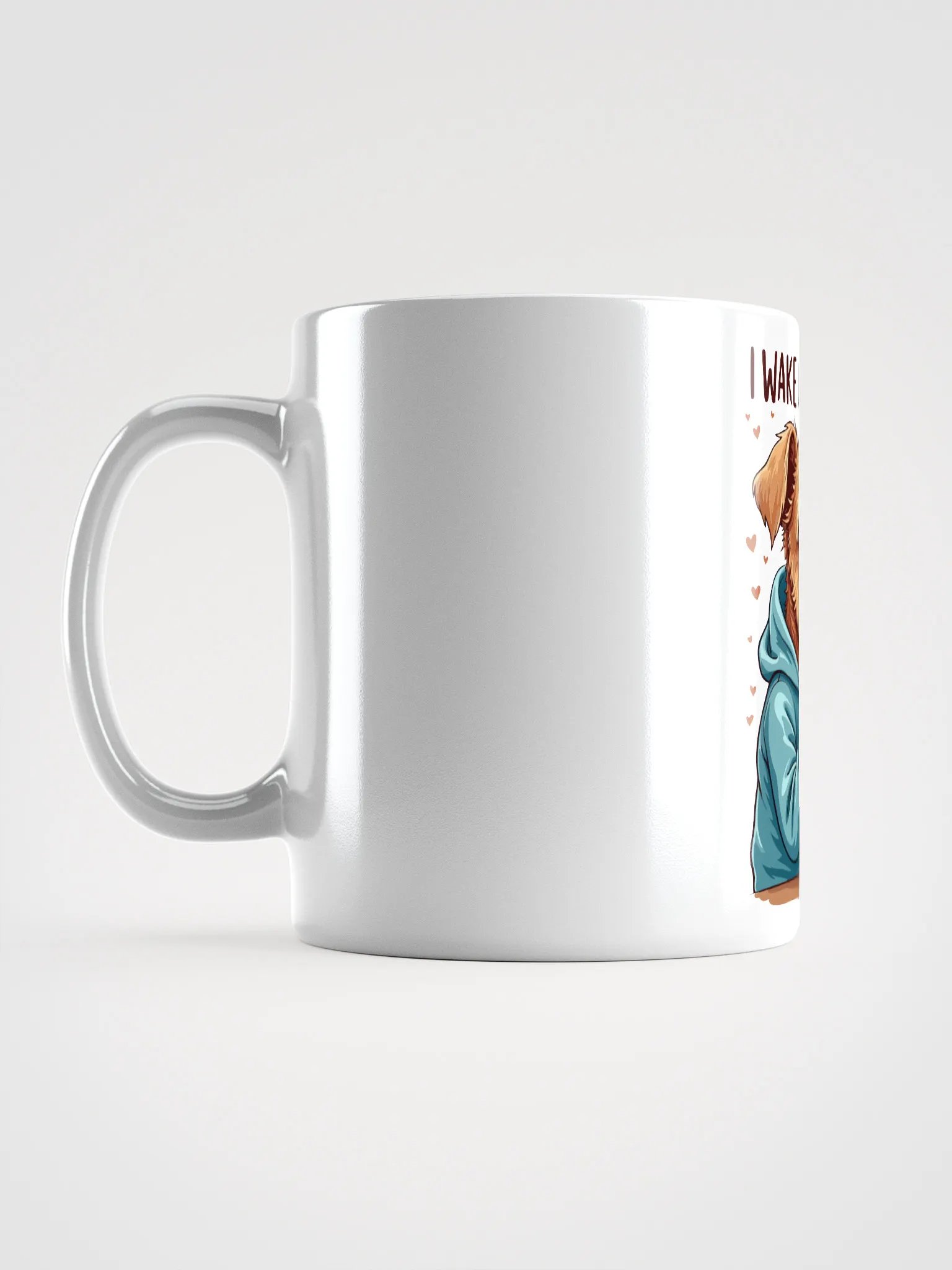 Funny dog mug - I wake up because of coffee not because of work product image (6)