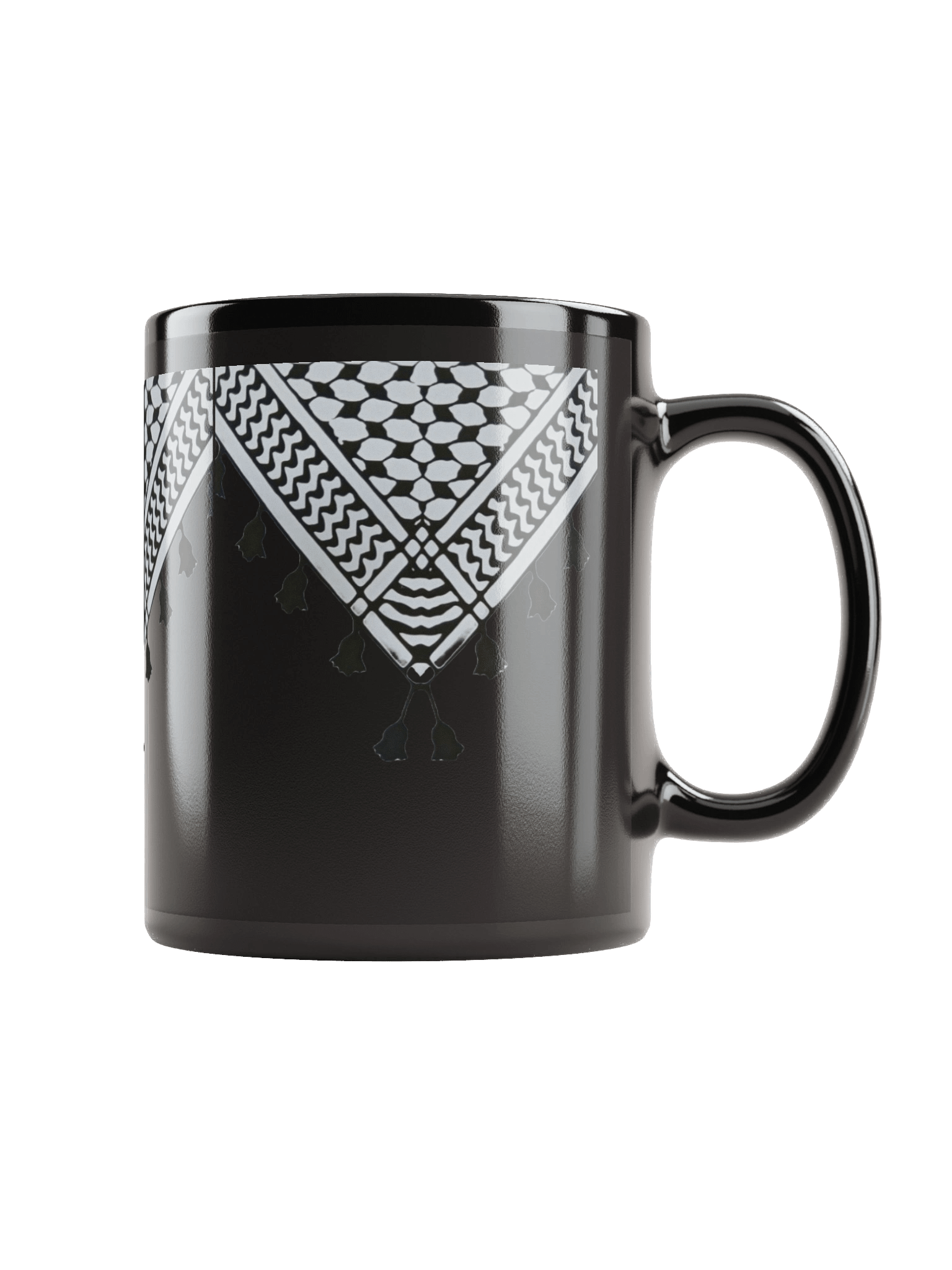 Palestine Keffiyeh Black Mug product image (1)