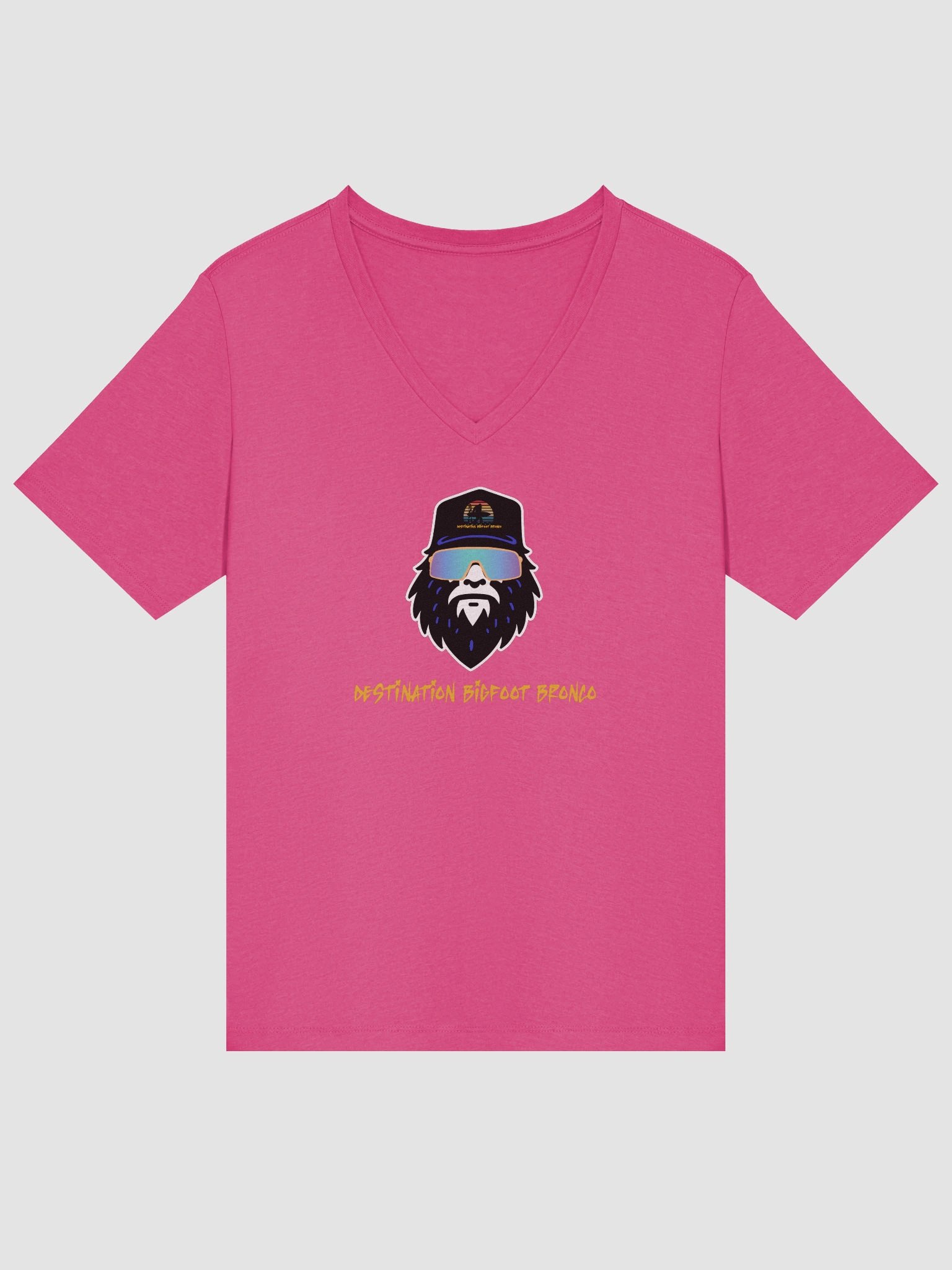 Destination Bigfoot Bronco Bigfoot Logo Bella+Canvas Women's Relaxed V-Neck T-Shirt (Berry) product image (3)
