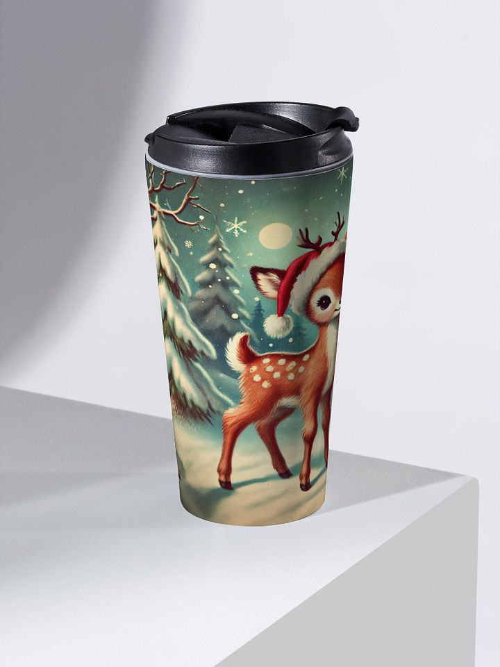 Christmas Reindeer and Snowman Stainless Steel Travel Mug product image (2)