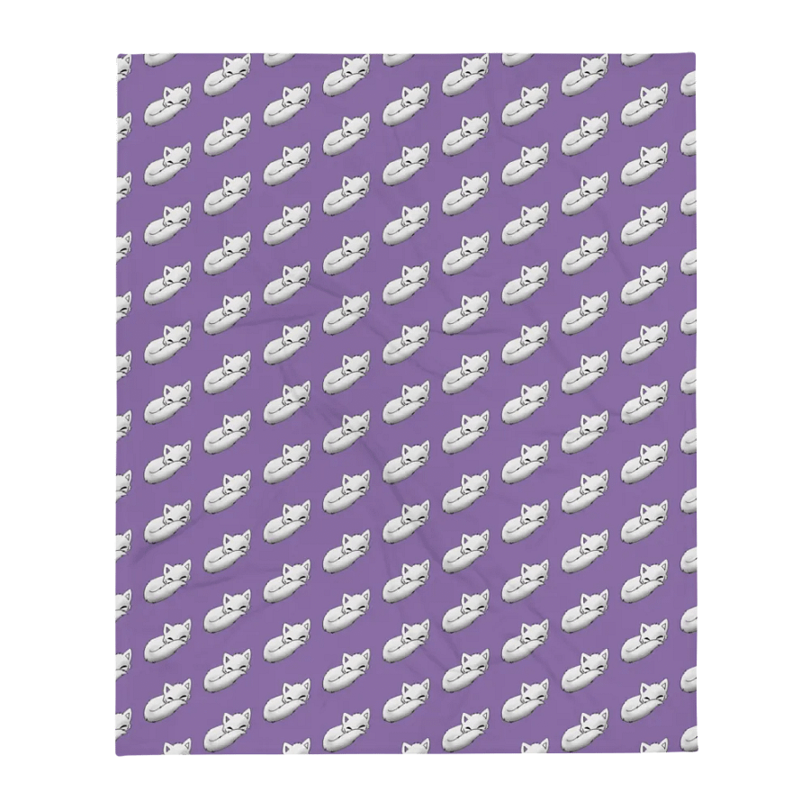 Sleepy Fox Throw Blanket with Purple Background product image (5)