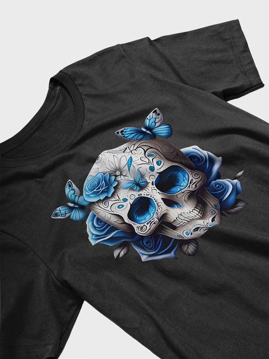Skull Flower Blue T-shirt product image (3)