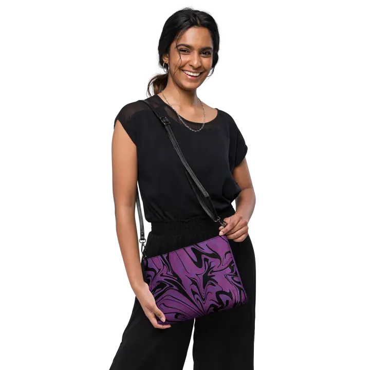 Purple Swirl Flip-Sided Faux Leather Crossbody Bag product image (2)