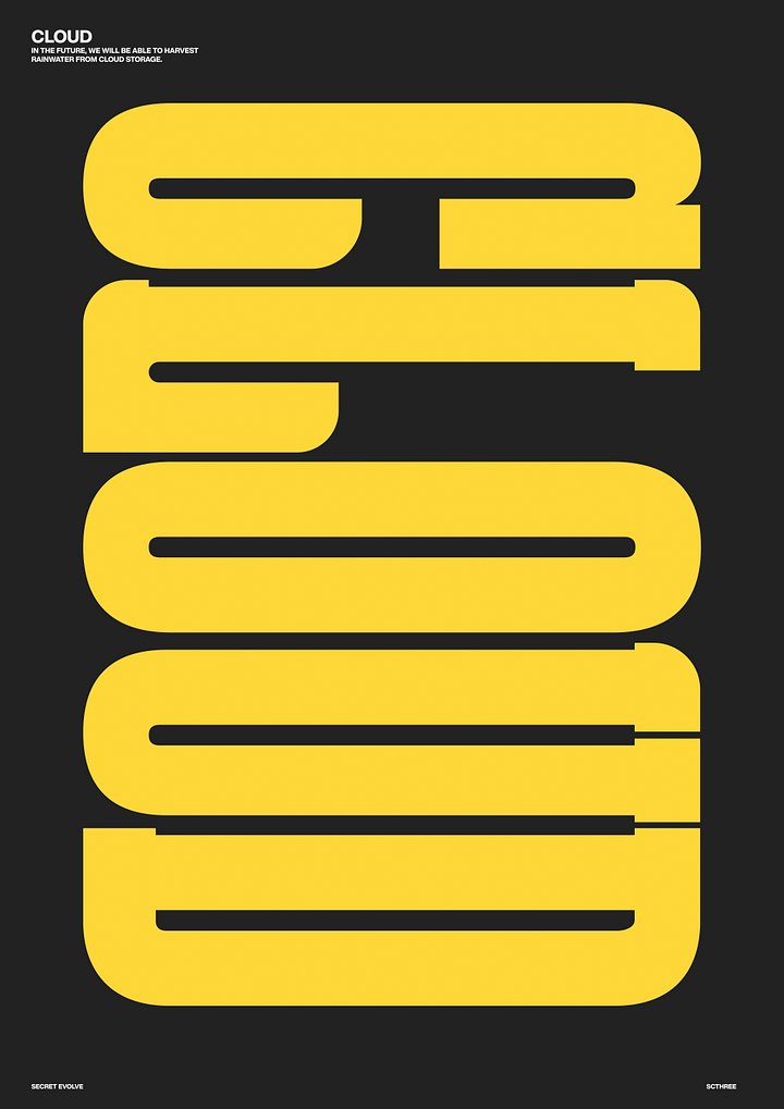 CLOUD - Bold Yellow Letters Poster product image (1)