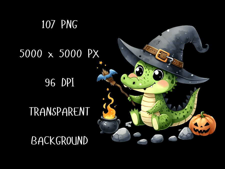 Halloween PNG, Cute Animals as a Witch PNG, Sticker, Mug, dtf, Shirts, PNG Download product image (5)