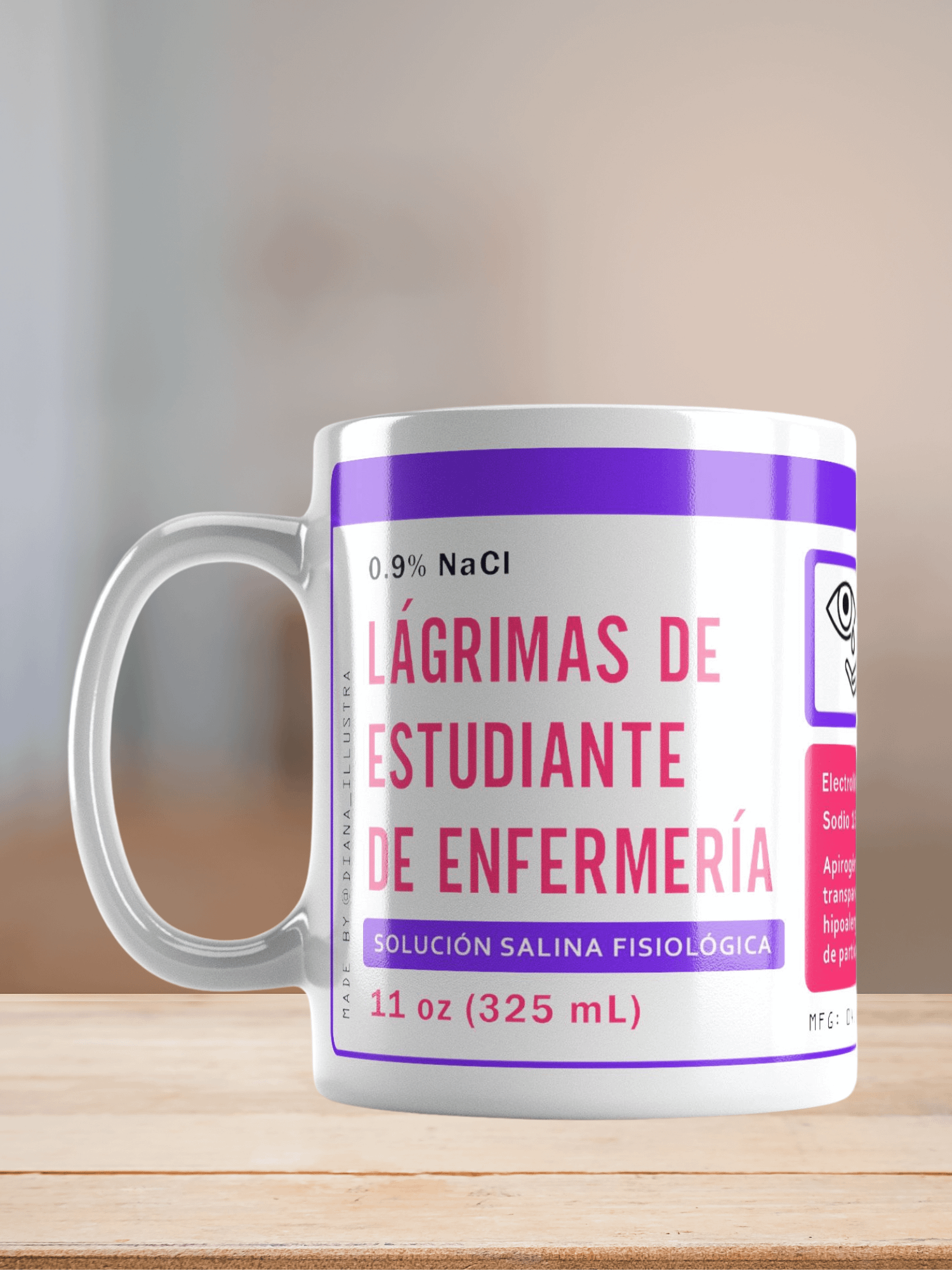 "Lágrimas de estudiante de enfermería" (SPANISH) Ceramic mug product image (7)
