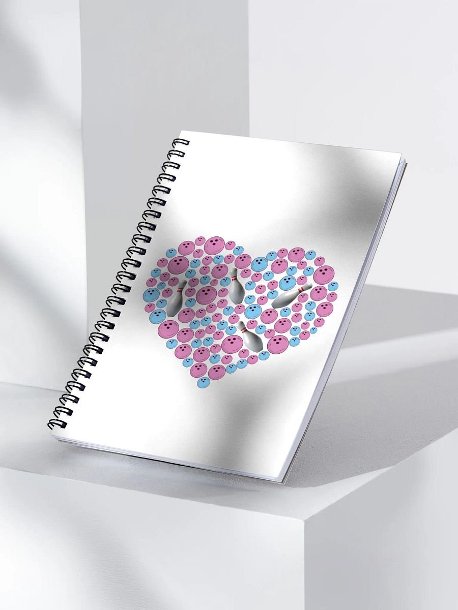 Pure Heart Bowling Pink And Blue Strikes Spiral Notebook product image (2)