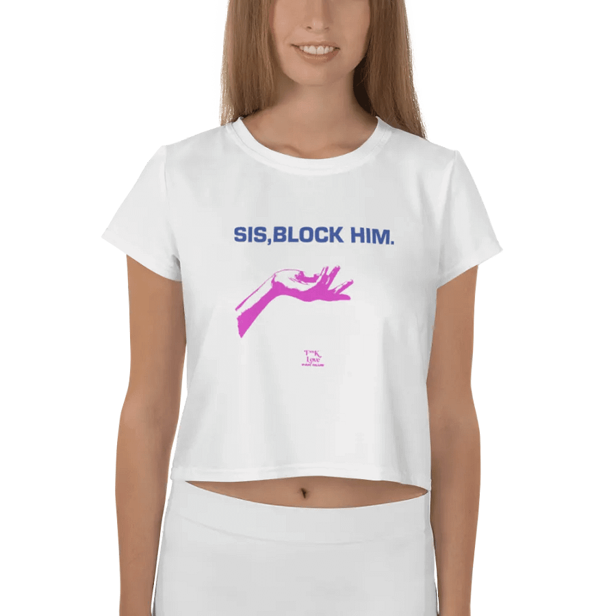FLFC Sis, Block Him Crop Top (2X/3X) product image (1)