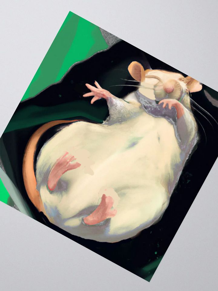 sleeping white rat sticker product image (4)