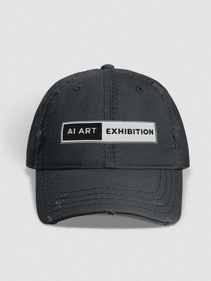 Black "AI Art Exhibition" logo Distressed Hat product image (1)