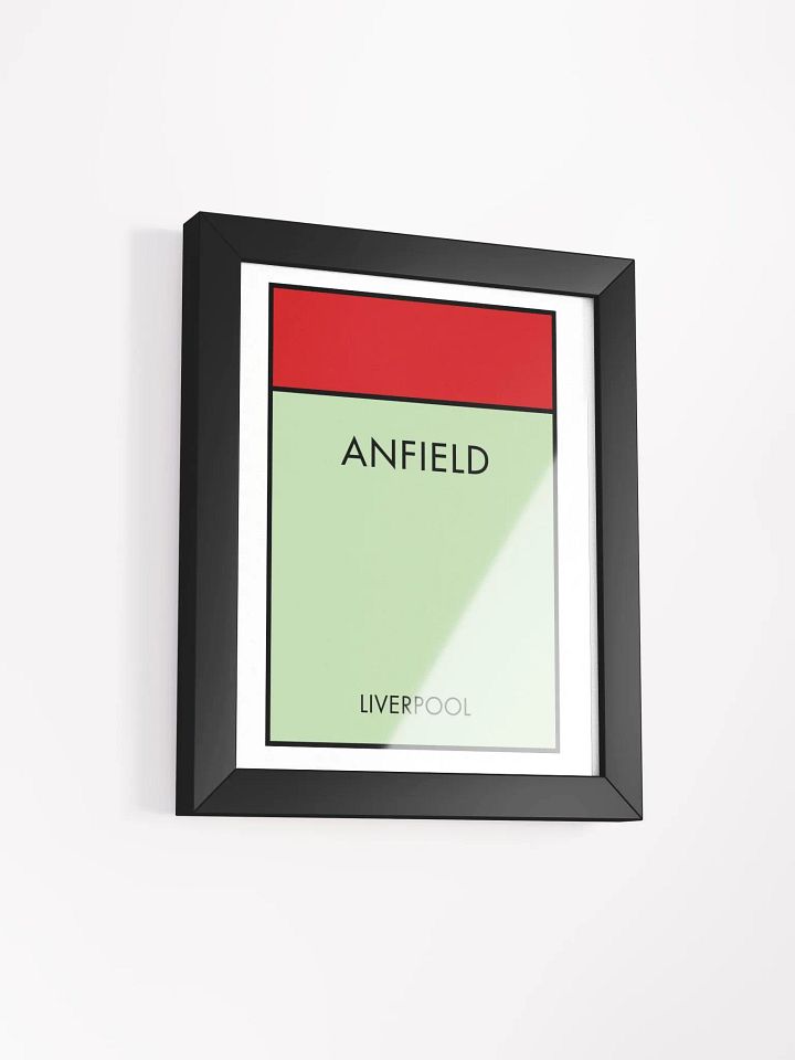Anfield Stadium Liverpool Monopoly Title Art Framed Print product image (2)