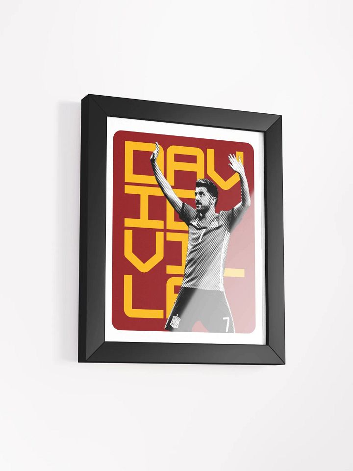 David Villa BW Spain Name Art Framed Print product image (2)