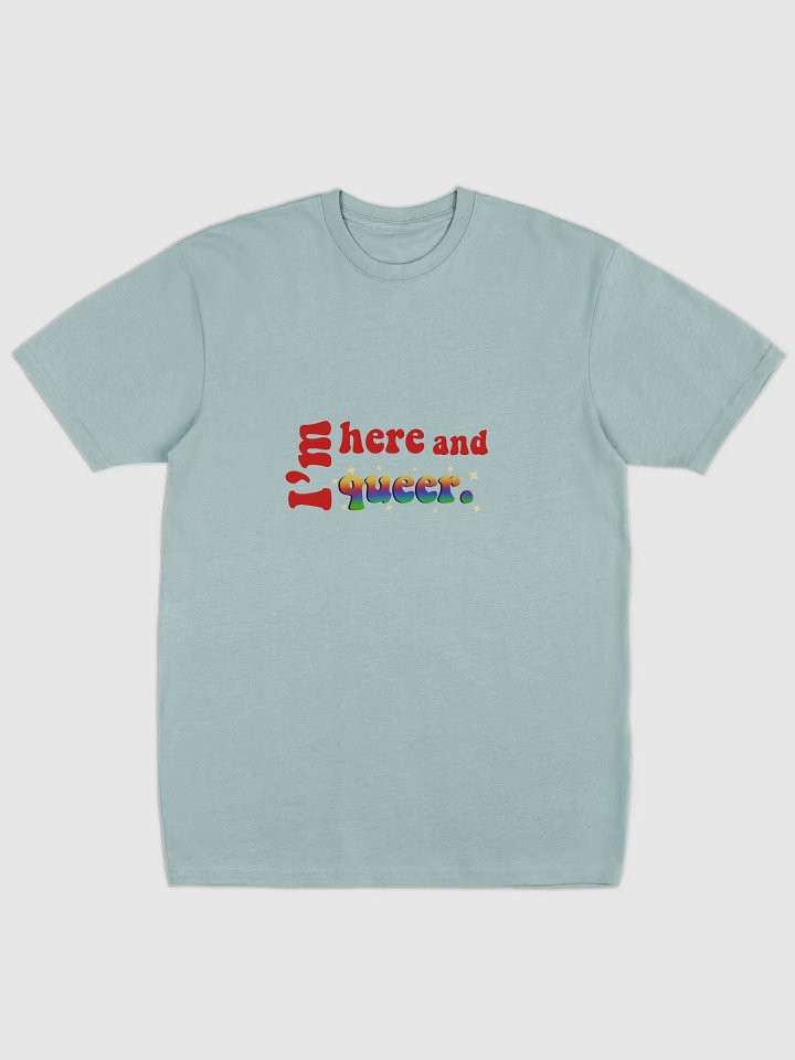 I'm Here and Queer Men's Premium Heavyweight Tee product image (1)