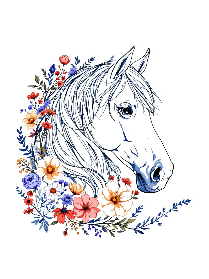 30 Floral Horse Clipart Designs, Cute Horse Clipart, Whimsical Horse Illustrations, Floral Horse Graphics, Elegant Animal Illustrations product image (1)