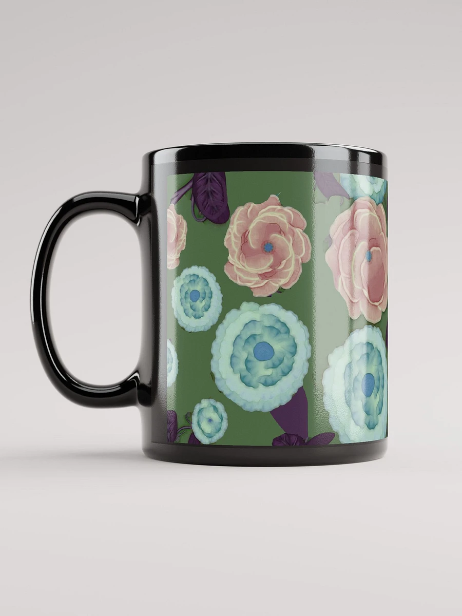 Earthy Peach and Turquoise Flower Black Coffee Mug product image (11)