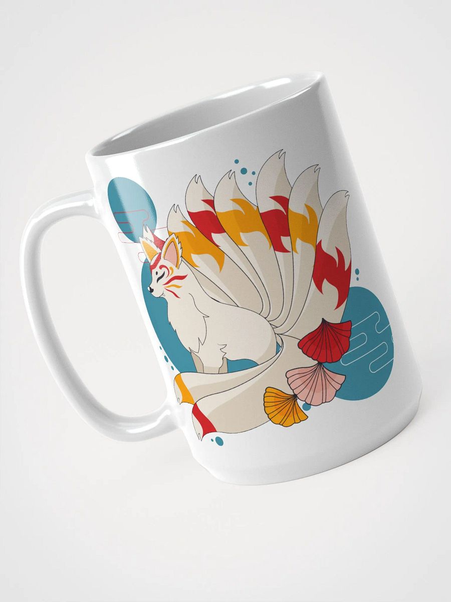 Japanese ArtStylish fox Pattern White Shiny Mug product image (3)