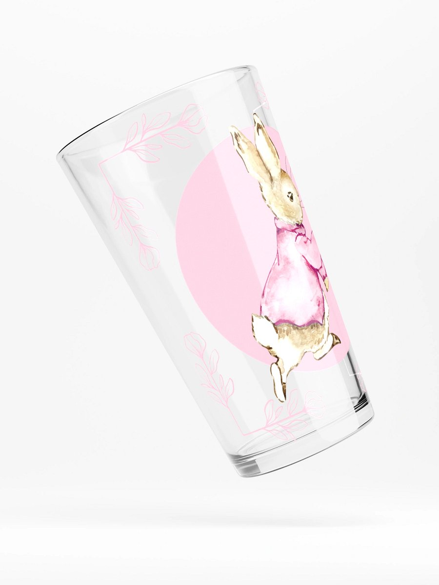 Floral Bunny Pink Jacket Illustration Pint Glass product image (4)