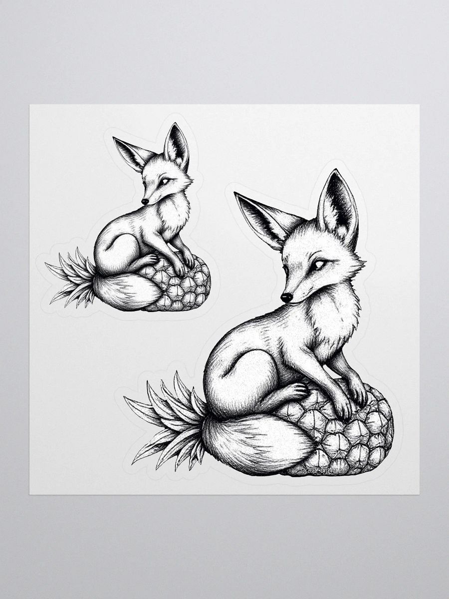 Vixen on a pineapple Ink draw vinyl sticker product image (1)