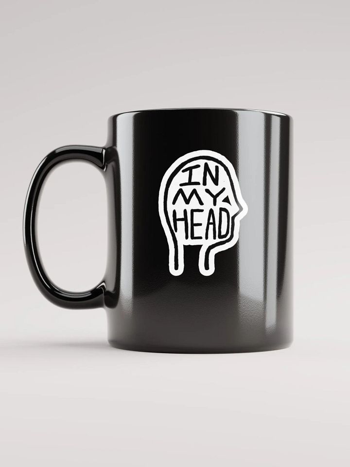 In My Head glossy black mug (bubble design) product image (1)