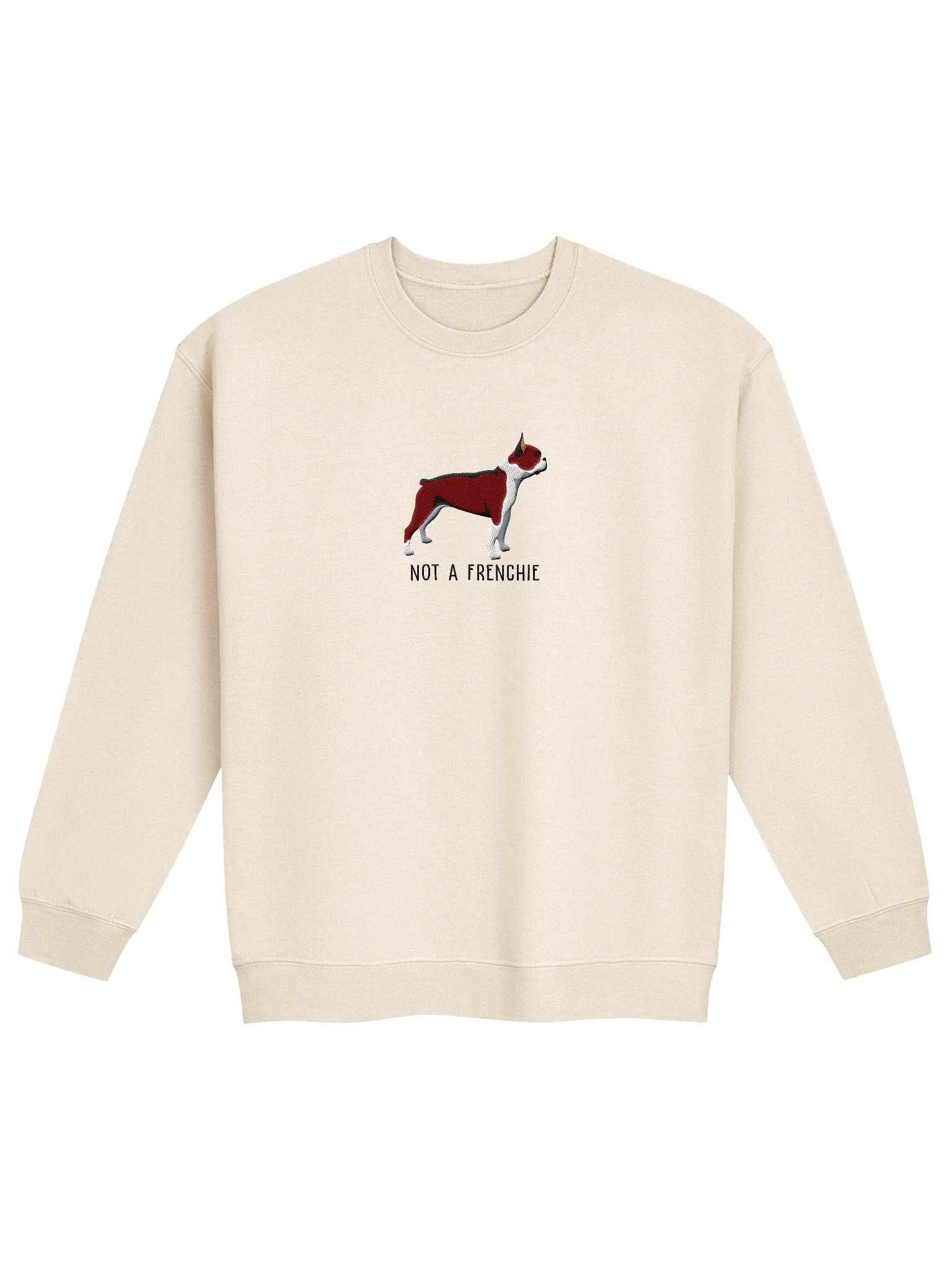 Not a Frenchie Sweatshirt (Embroidered) of a Boston Terrier(Red & White) product image (21)