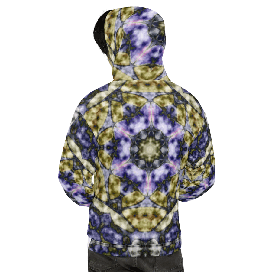 Bohemian 6 Pointed Madala Yellow and Purple/ All-Over Print Recycled Unisex Hoodie by Sublicolor product image (2)