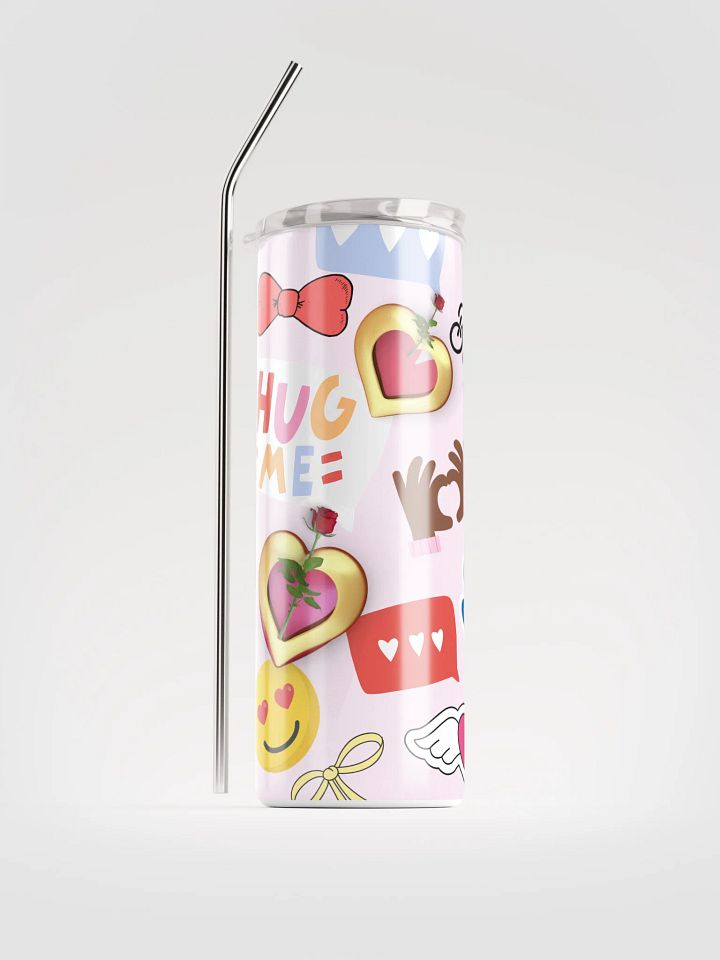 20 oz Vacuum Insulated Stainless Steel Tumbler with reusable Straw , lead proof cup lid, spread love Tumbler Mug Flasks product image (1)