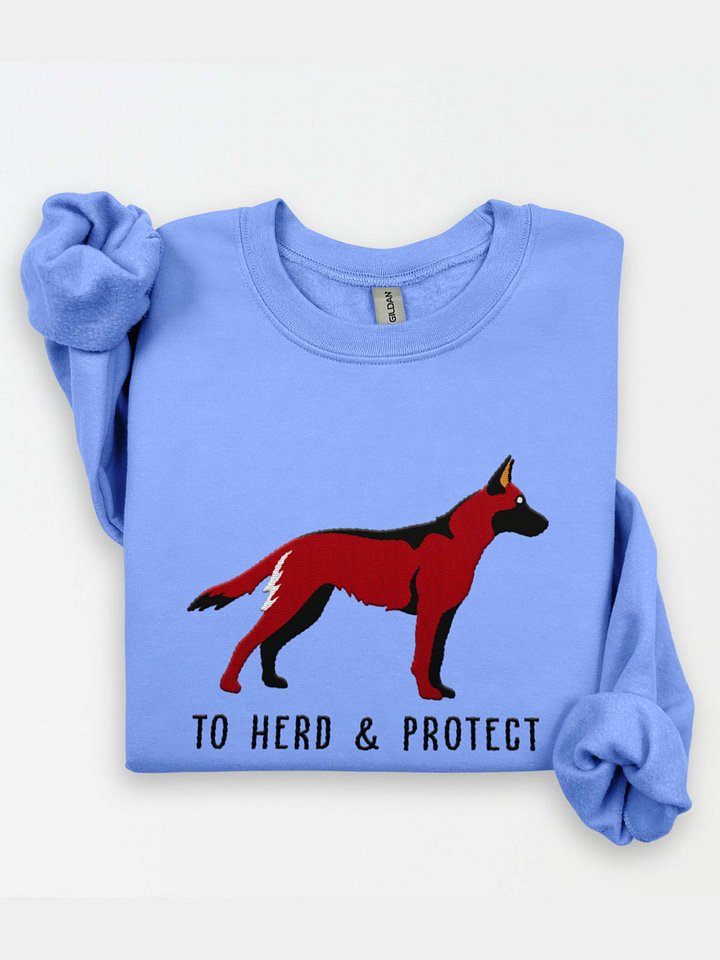 To Herd and Protect Sweatshirt (Embroidered) of a Belgian Malinois(Dark Brown) product image (1)