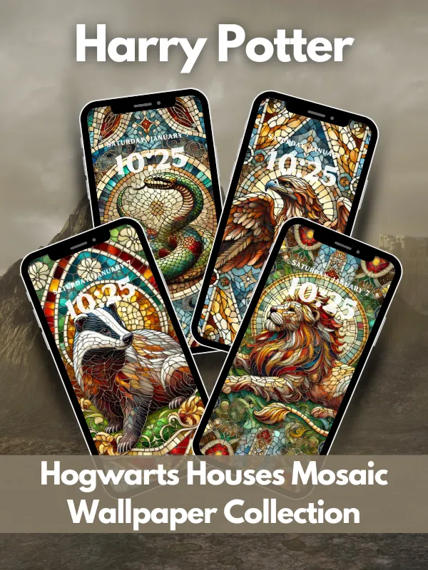 Hogwarts Houses Mosaic Style Harry Potter Phone Wallpaper Bundle I 4K Quality Bundle product image (1)