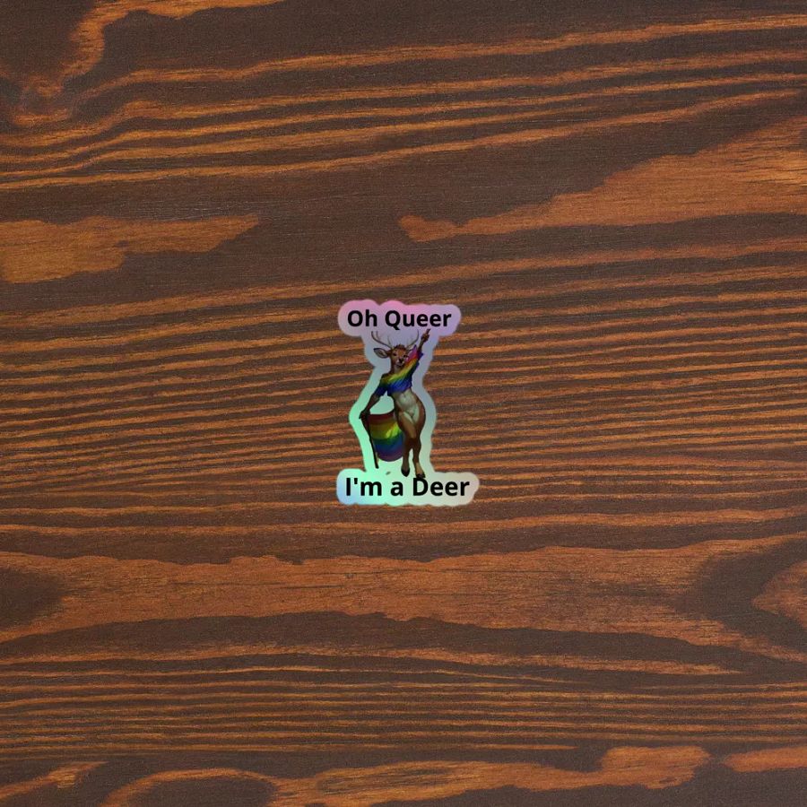 Queer Deer Holographic Sticker product image (5)
