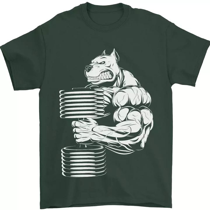 Bulldog Gym Training Top Bodybuilding Mens T-Shirt 100% Cotton product image (1)