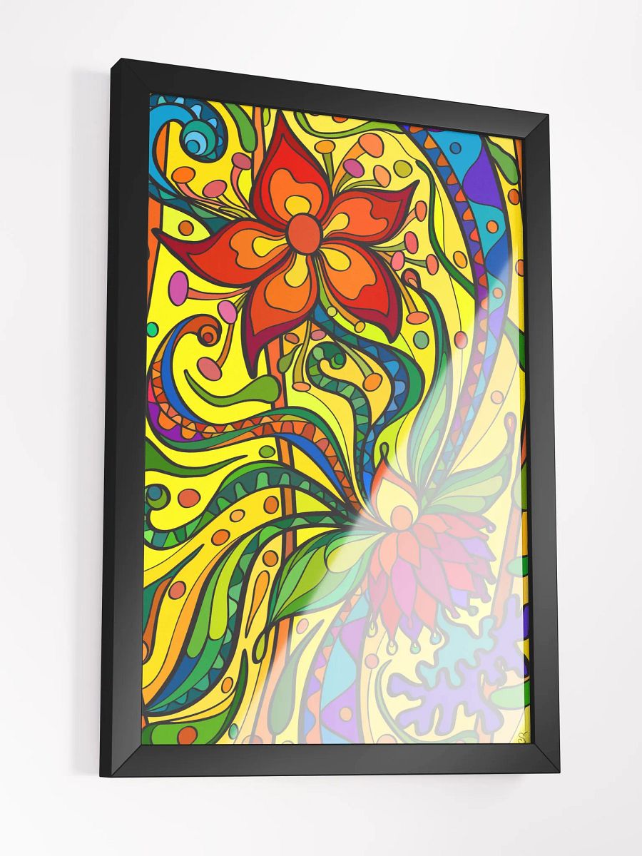 Whimsical Floral Swirls Framed Poster - Bright Starfish product image (3)
