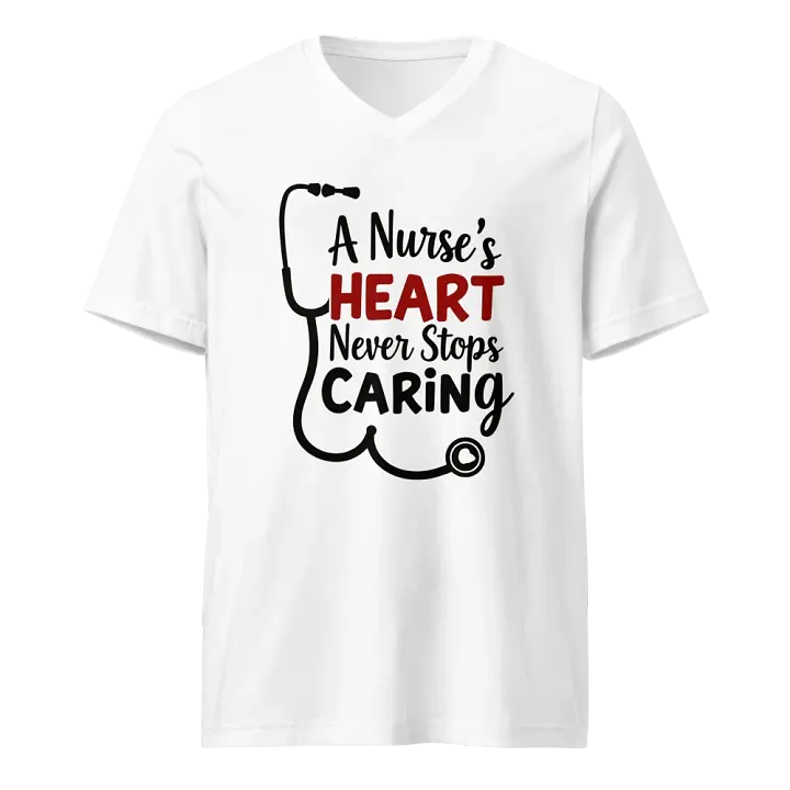 Nurse's Heart V-Neck Tee product image (1)