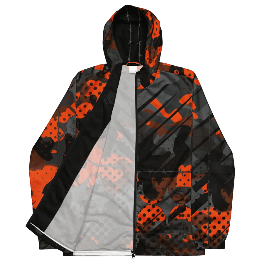 Glitch camo (jätkä) windbraker, orange grey and black product image (2)