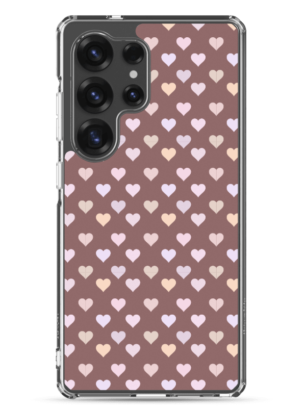 Pastel Hearts Burgundy Cute Clear Case for ®Samsung phones product image (7)