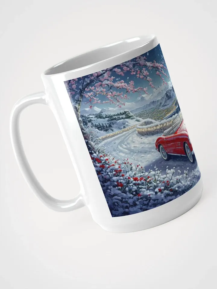 Vintage Car Snowy Christmas Wonderland Graphic Design Mug product image (2)
