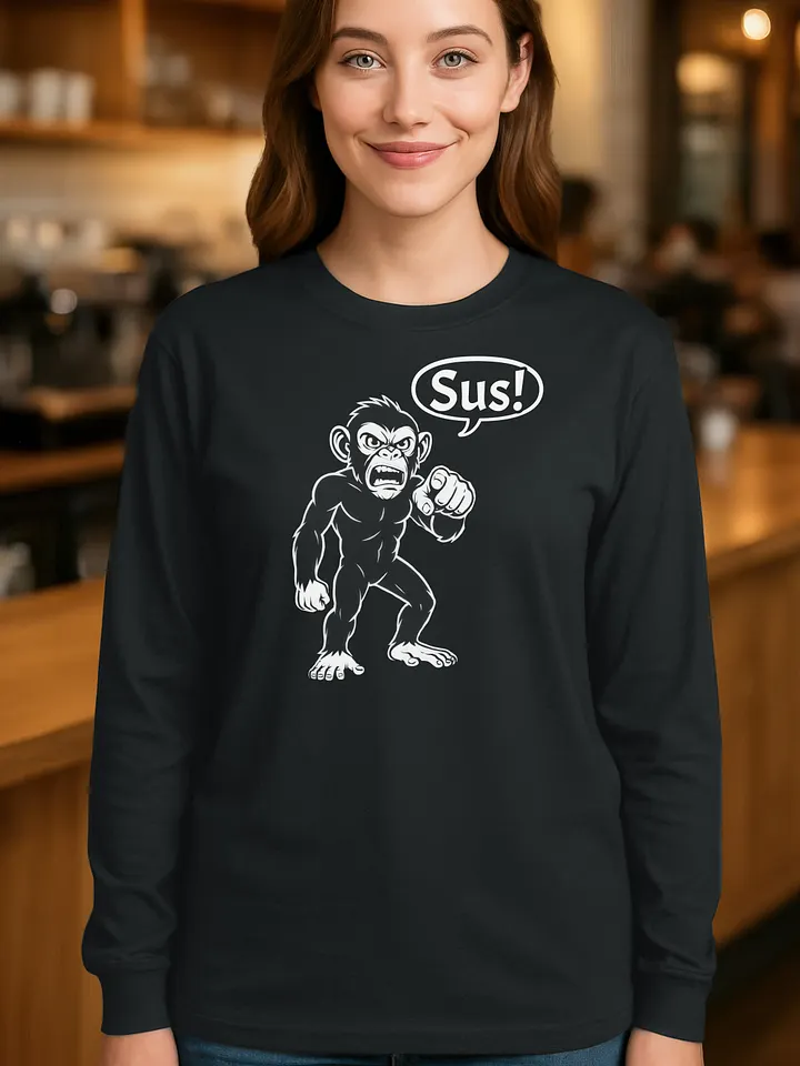 Sus Monkey - Funny - Meme - Gildan Ultra Cotton Unisex Long Sleeve T-Shirt product image (1)