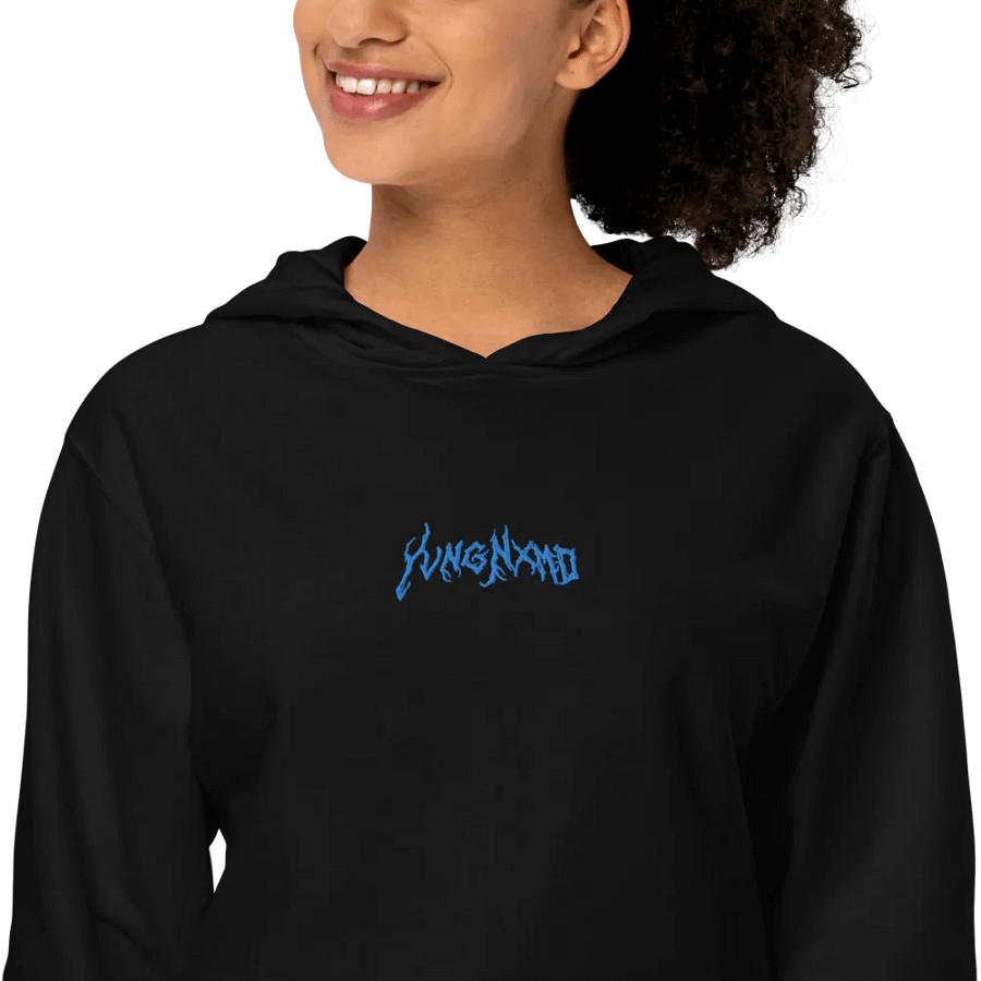 UniSex YvngNxmd Blue Script Logo Embrioder Hoodie product image (11)