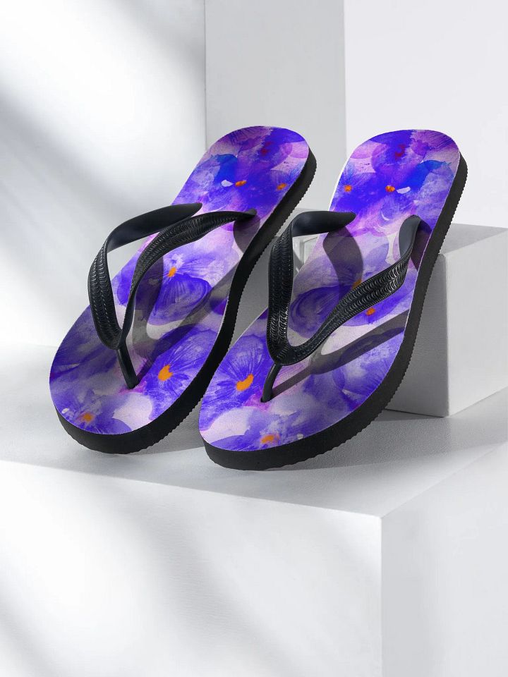 Purple Floral Flip Flops product image (2)