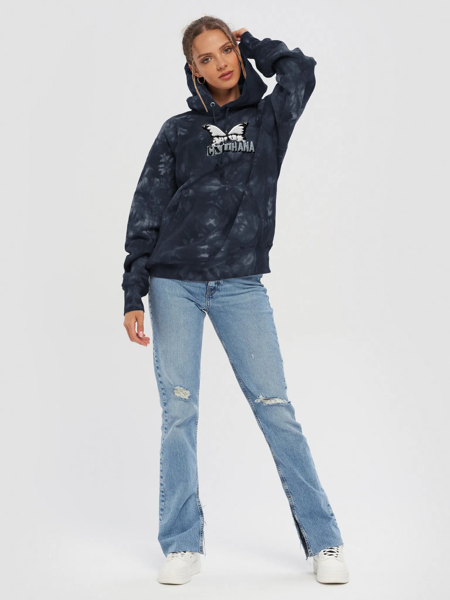 WB x Calihana Tie-Dye Hoodie (B&W) product image (6)