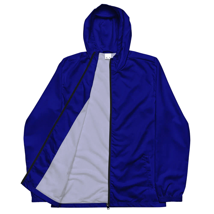 Plain Color Navy Blue Windbreaker product image (2)