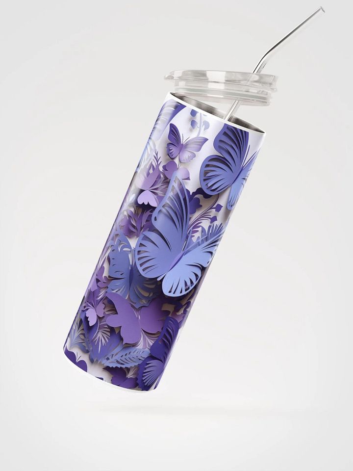 Pastel Purple Papercut Butterflies Insulated Tumbler product image (2)