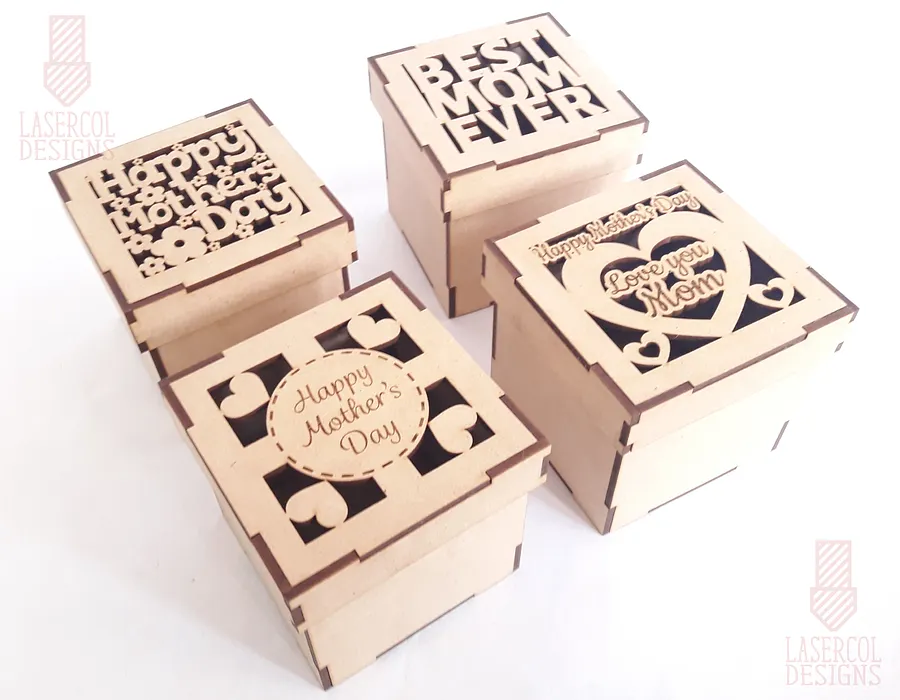 Mother's Day Gift Box (4 Styles) - Laser Cut Files product image (9)