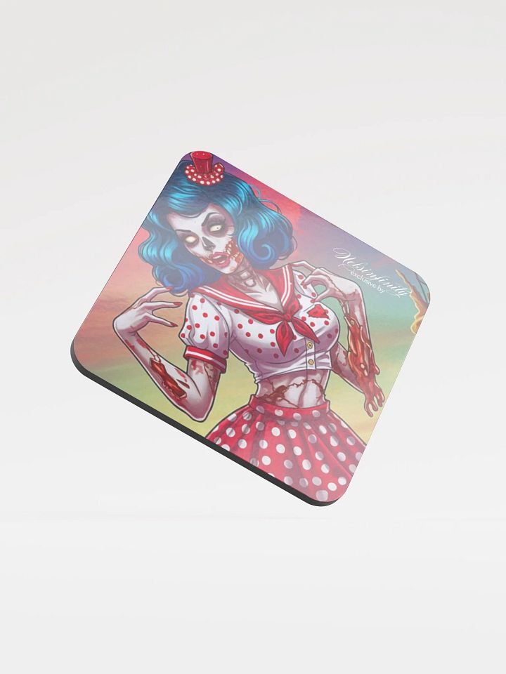 V3 Zombie Pinup Glossed Cork Coaster product image (1)