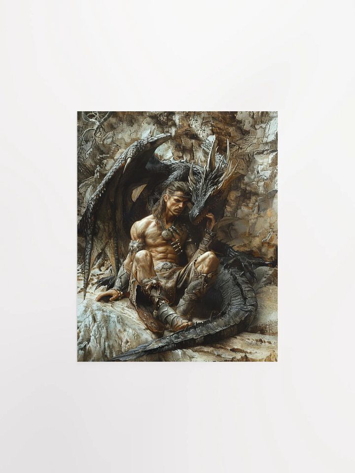 Warrior resting with his dragon - Poster product image (4)