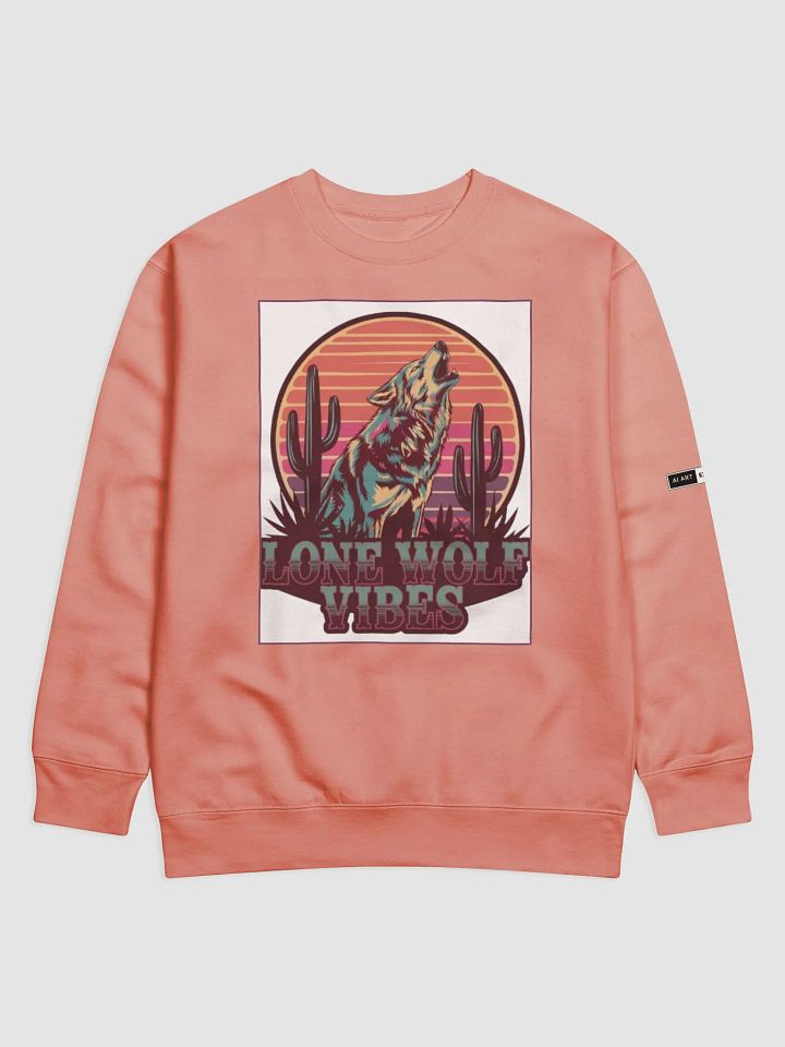 "LONE WOLF VIBES" premium cotton sweatshirt product image (1)