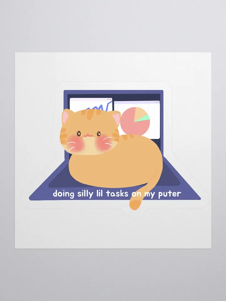 Doing silly little tasks, Orange Cat Sticker product image (1)