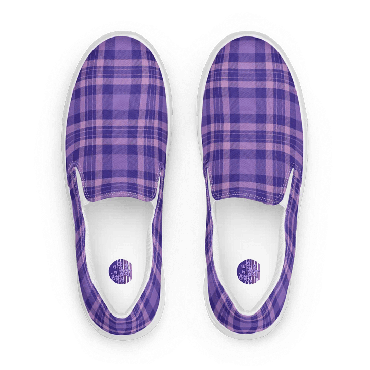Women's Purple Tartan Slip-Ons product image (1)