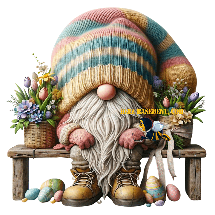 Easter Gnome On Bench product image (1)